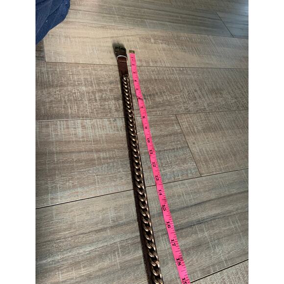 Banana Republic Brown Genuine Leather Belt Copper Chain Belt Size M C8 main image 10